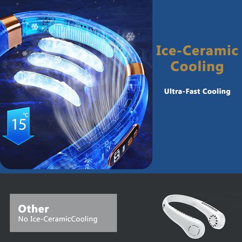 Silent neck fan 💨 5-speed adjustable 🌀 Neckband fan suitable for running, walking, shopping.❄️