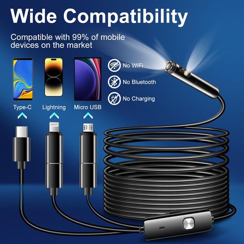 Wired Inspection Camera | Adjustable LED | 1 m & 2 m