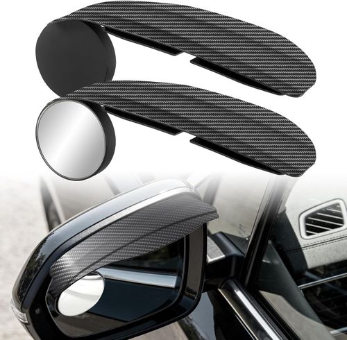 🚗2 PCS Car Rearview Mirror Rain Wyebrow Small Round Mirror, 360° Adjustable Reflector Reversing Blind Spot Mirror Rain Eyebrow, Clear Vision Parts, Universal for Cars