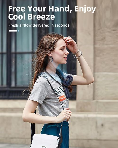 Portable Neck Fan Rechargeable Mini Cooling Fan 5 Speed LED Display Handheld Desktop Wearable 3 in 1 Summer Cooling Fan