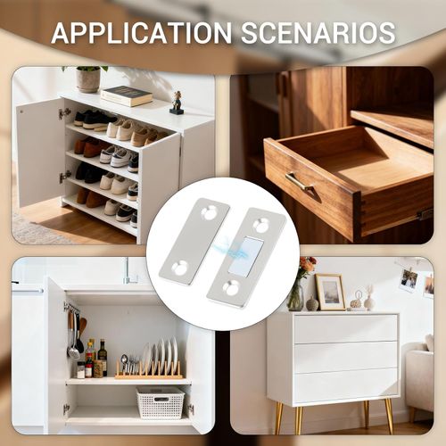 Magnetic Cabinet Catch Set 🧲 2PCS  Strong Door Closure,Magnetic drawer door catches,No-drill installation