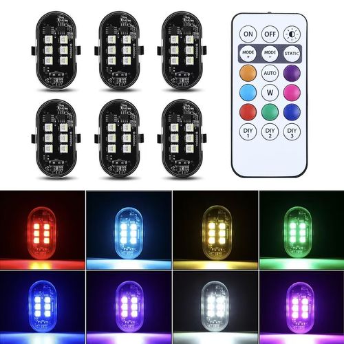RGB Strobe Warning Lights (2-pack with remote control)🚨Suitable for cars, motorcycles, and bicycles.