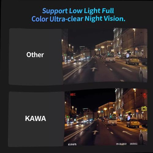 KAWA 1440P Wireless Car Camera with Hands-Free Voice Control.24-hour parking monitoring