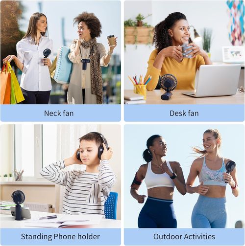 Portable Neck Fan Rechargeable Mini Cooling Fan 5 Speed LED Display Handheld Desktop Wearable 3 in 1 Summer Cooling Fan