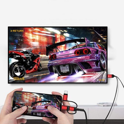 Phone to TV HDMI Cable 1080P 60Hz Universal Screen Mirroring Adapter for iPhone Android Plug and Play HDTV Display Cable