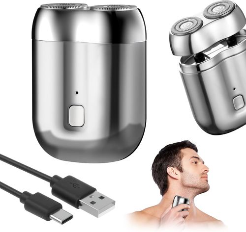 Mini Electric Shaver Portable Dual Head Rechargeable Beard Razor Waterproof USB Men Grooming Travel Trimmer Fast Clean Shaving Tool