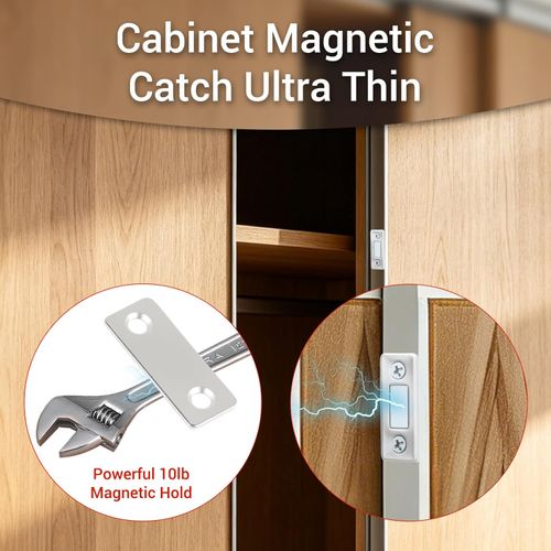 Magnetic Cabinet Catch Set 🧲 2PCS  Strong Door Closure,Magnetic drawer door catches,No-drill installation
