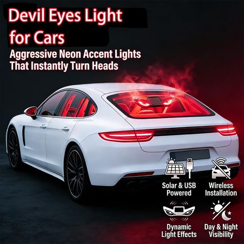👁️Solar Eyes LED Car Window Light, Wireless No Drill, Solar Powered Demon Eyes Warning Lights for Cars, Windshield Rear Window, Waterproof LED Eyes, Suitable for: Cars, Trucks, Motorcycles