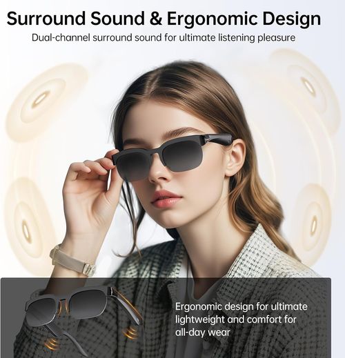AI Smart Translation Glasses Real-Time Voice Translator Bluetooth Call Smart Sunglasses AI Assistant HD Audio Travel Business Glasses
