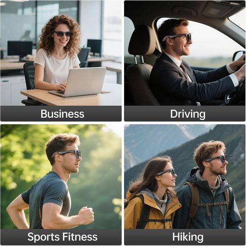 AI Smart Translation Glasses Real-Time Voice Translator Bluetooth Call Smart Sunglasses AI Assistant HD Audio Travel Business Glasses