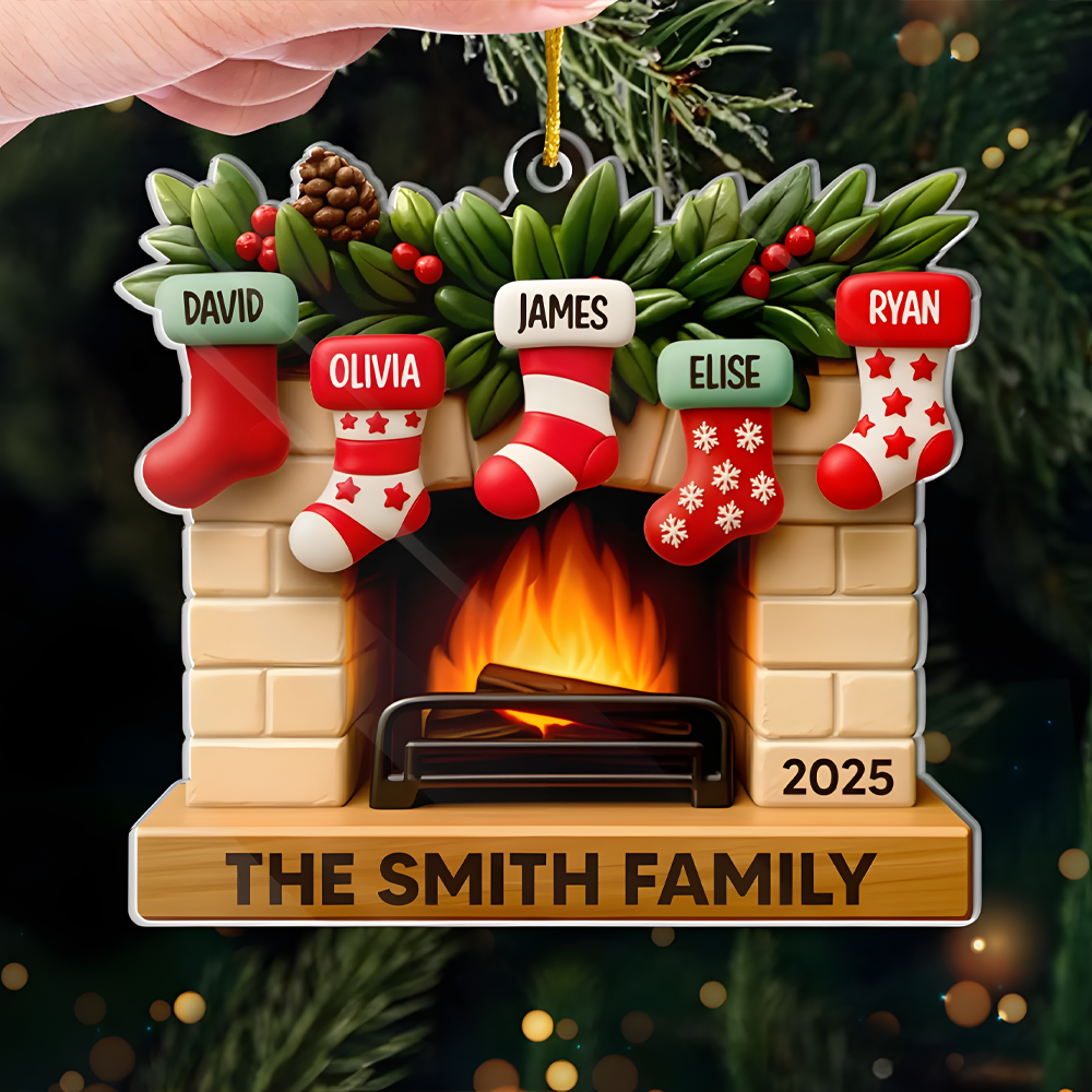 Custom Acrylic Ornament - Personalized Christmas Birthday Gifts For Mom, Dad, Kids - Our Merry Stockings
