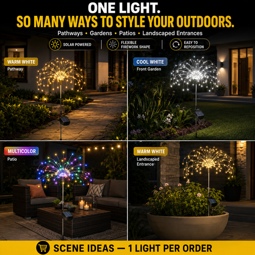 🎇SPECIAL SALE🎇 COD！Solar-Powered Firework Lights, Outdoor Waterproof Dandelion Ground-Stick Lights, Courtyard and Garden Lawn Lights, Balcony Decorations.Nairobi Inventory | Ships in 48 Hours | 7-Day No-Questions-Asked Returns and Exchanges. Cash-on-Delivery orders will be shipped from our Nairobi warehouse within 48 hours. Delivery takes 1–3 business days.