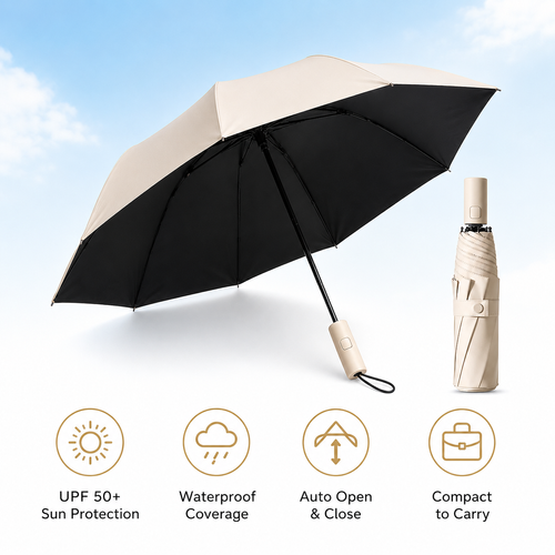 🔥HOT SALE🔥 COD！  All-Weather Umbrella: UPF 50+ Portable Travel Sunshade, Automatic Open&Close, Windproof and Waterproof, Foldable Sun and Rain Umbrella