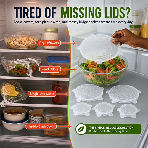 🎊FLASH SALE🎊 COD！6-Piece Silicone Food Storage Lid Set: Fruit Wrap, Kitchen Cups and Bowls, Foldable and Stretchable, Food-Grade, Household Lids.Nairobi Inventory | Ships in 48 Hours | 7-Day No-Questions-Asked Returns and Exchanges. Cash-on-Delivery orders will be shipped from our Nairobi warehouse within 48 hours. Delivery takes 1–3 business days.