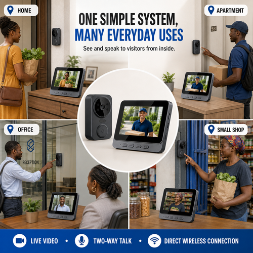 🔔｜HOT PROMO｜COD 🛎️High-Definition Video Surveillance Smart Doorbell with 4.3-inch Display.Nairobi Inventory | Ships in 48 Hours | 7-Day No-Questions-Asked Returns and Exchanges. Cash-on-Delivery orders will be shipped from our Nairobi warehouse within 48 hours. Delivery takes 1–3 business days.
