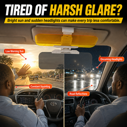 ⚡BEST SELLER⚡ COD！Car Sun Visor, Nighttime Anti-Glare Visor, Sun Visor, Suction-Cup Mount, Universal In-Car Sun Visor, Eye Protection Goggles.Nairobi Inventory | Ships in 48 Hours | 7-Day No-Questions-Asked Returns and Exchanges. Cash-on-Delivery orders will be shipped from our Nairobi warehouse within 48 hours. Delivery takes 1–3 business days.