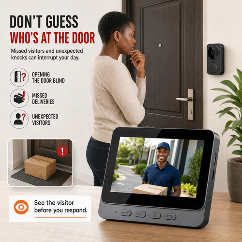 🔔｜HOT PROMO｜COD 🛎️High-Definition Video Surveillance Smart Doorbell with 4.3-inch Display.Nairobi Inventory | Ships in 48 Hours | 7-Day No-Questions-Asked Returns and Exchanges. Cash-on-Delivery orders will be shipped from our Nairobi warehouse within 48 hours. Delivery takes 1–3 business days.