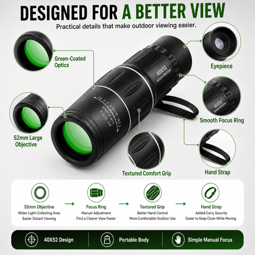 🎉｜SUPER SALE｜COD ⚡Monocular Telescope: High-Magnification, High-Definition, Outdoor, Portable.Nairobi Inventory | Ships in 48 Hours | 7-Day No-Questions-Asked Returns and Exchanges. Cash-on-Delivery orders will be shipped from our Nairobi warehouse within 48 hours. Delivery takes 1–3 business days.