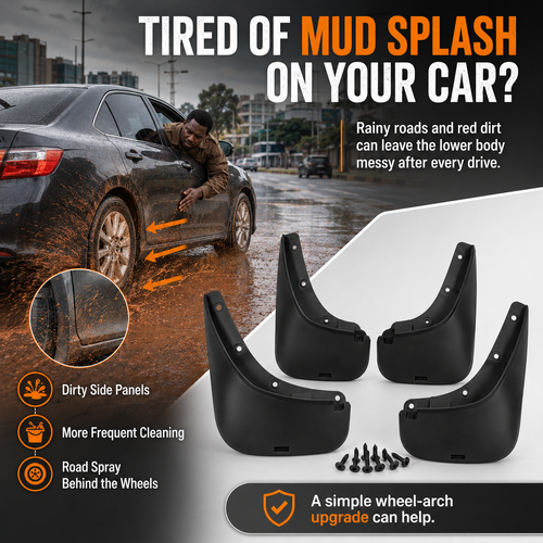 🔥HOT SALE🔥 COD！Buy 1 get 8! High-Quality EVA Plastic Car Mud Flaps—Waterproof and Splash-Proof Car Mud Flaps. Nairobi Inventory | Ships in 48 Hours | 7-Day No-Questions-Asked Returns and Exchanges. Cash-on-Delivery orders will be shipped from our Nairobi warehouse within 48 hours. Delivery takes 1–3 business days.