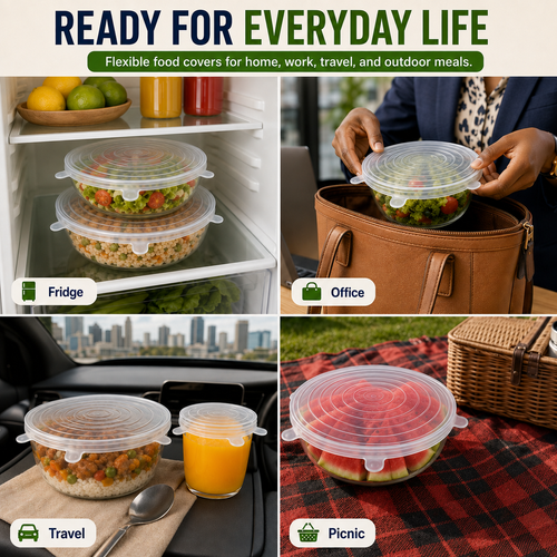 🎊FLASH SALE🎊 COD！6-Piece Silicone Food Storage Lid Set: Fruit Wrap, Kitchen Cups and Bowls, Foldable and Stretchable, Food-Grade, Household Lids.Nairobi Inventory | Ships in 48 Hours | 7-Day No-Questions-Asked Returns and Exchanges. Cash-on-Delivery orders will be shipped from our Nairobi warehouse within 48 hours. Delivery takes 1–3 business days.