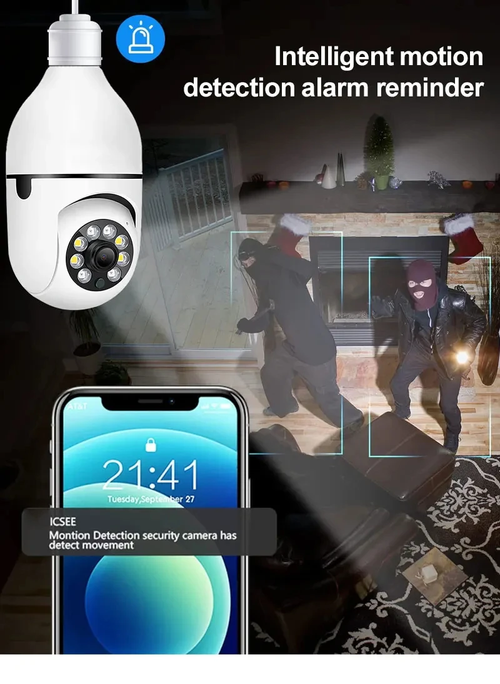 Light Bulb Camera Wireless WiFi Indoor Panoramic HD