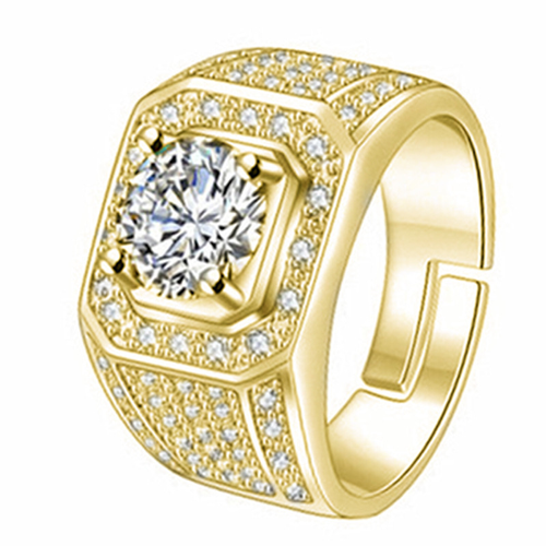 Full diamond shining ring diamond cluster inlaid zircon