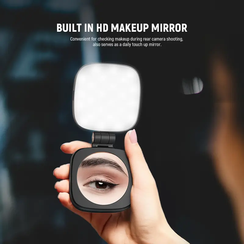 Selfie Light for iPhone  Android, Foldable LED Ring with Mirror  & Stand
