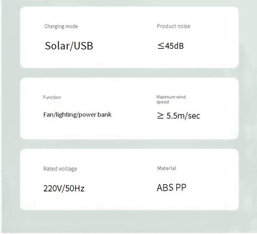Solar fan USB household silent rechargeable