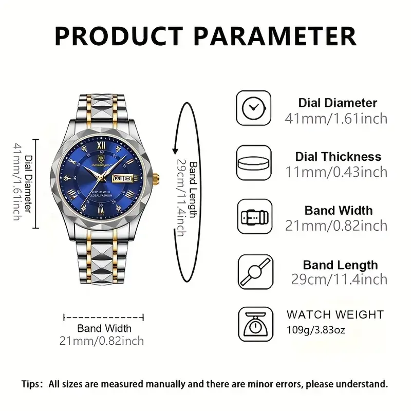 20 BINBOND Retro Round Dial Waterproof Luminous Quartz Watch(BINBOND复古圆形表盘防水发光石英手表)
