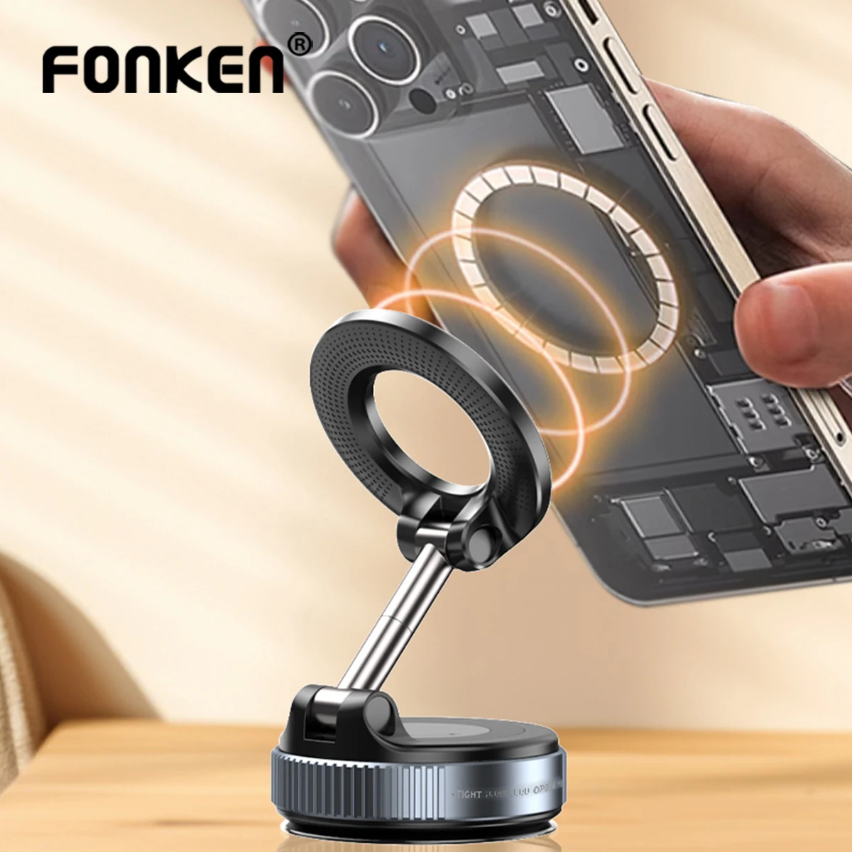 Mobile phone magnetic bracket rotatable and foldable