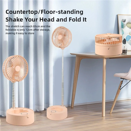 Foldable retractable fan with USB charging