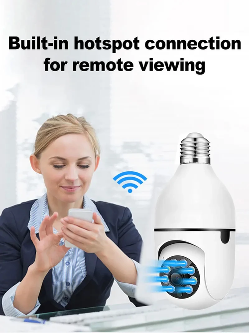 Light Bulb Camera Wireless WiFi Indoor Panoramic HD