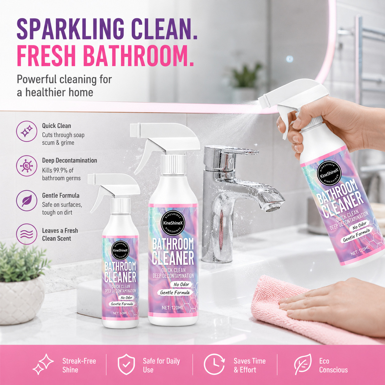 Bathroom Liquid Cleaner (Buy 1 Get 1 Free Same Model, 2 Bottles Pack)120ML