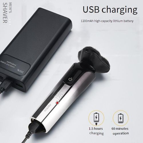 Electric shaver with digital display, full body, plug-in, floating, wet and dry use