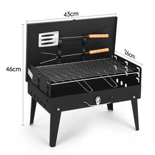 Outdoor folding barbecue grill