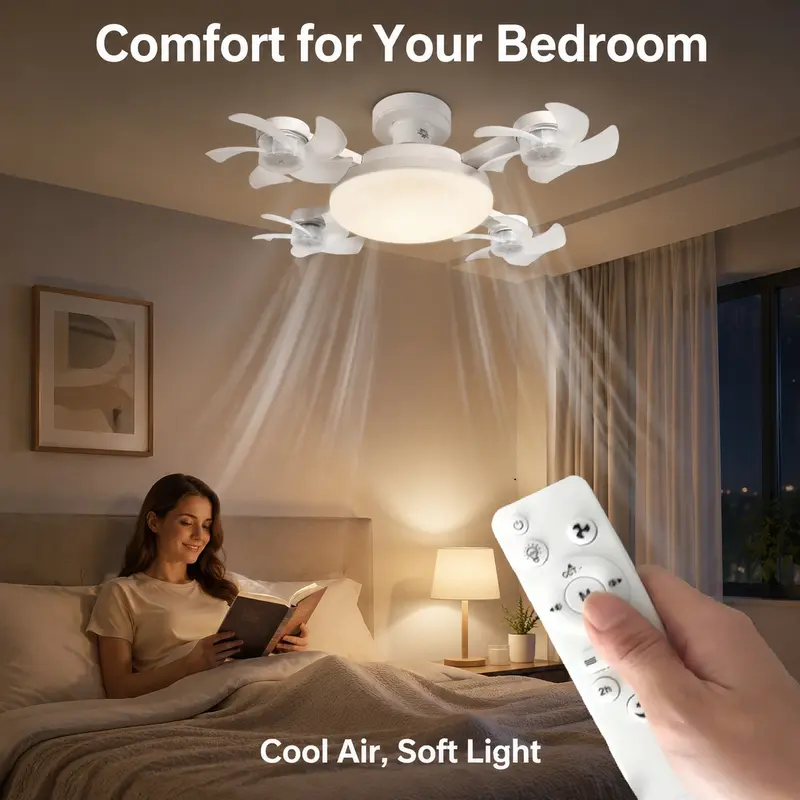 E27 Ceiling Fanlights, Dual Function Fan and Lamp with Remote