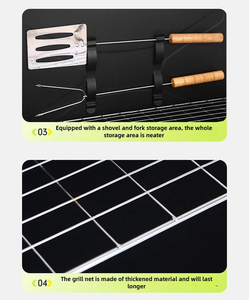 Outdoor folding barbecue grill