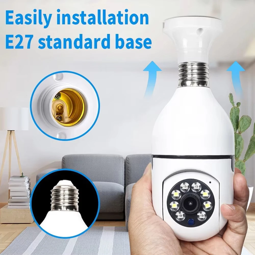 Light Bulb Camera Wireless WiFi Indoor Panoramic HD