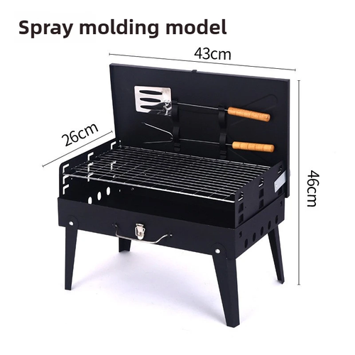 Outdoor folding barbecue grill