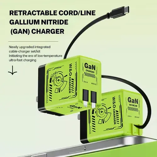 120W fast charger with retractable Type-C