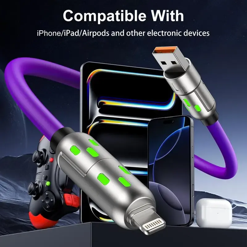 4 in 1 USB-C cable, PD fast charging, data sync, USB-A, Type-C