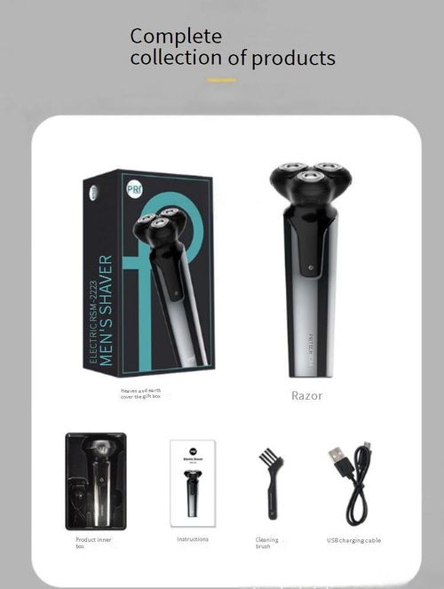 Electric shaver with digital display, full body, plug-in, floating, wet and dry use