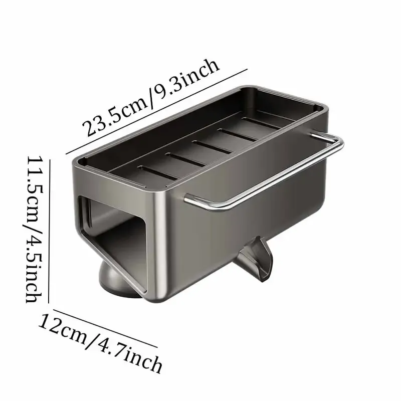 Kitchen Sink Storage Rack: Made of stainless steel—rust-proof and waterproof.