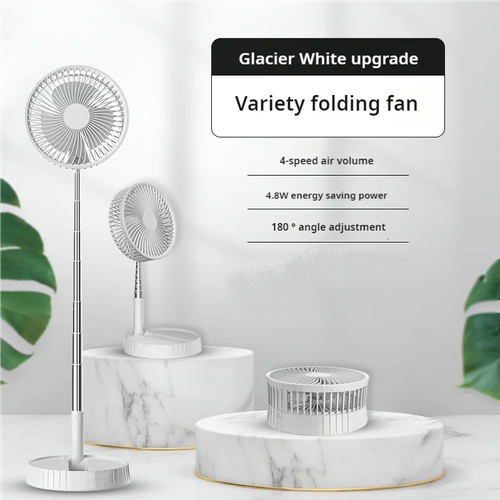 Foldable retractable fan with USB charging
