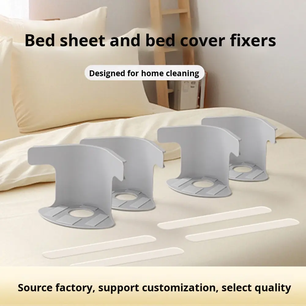 4-Pack Bed Sheet Fasteners – Modern Design, Multifunctional, Non-Slip, Needle-Free Safety Clips for Bedding