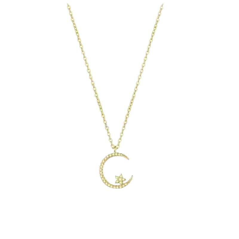 Temperament star moon pendant necklace