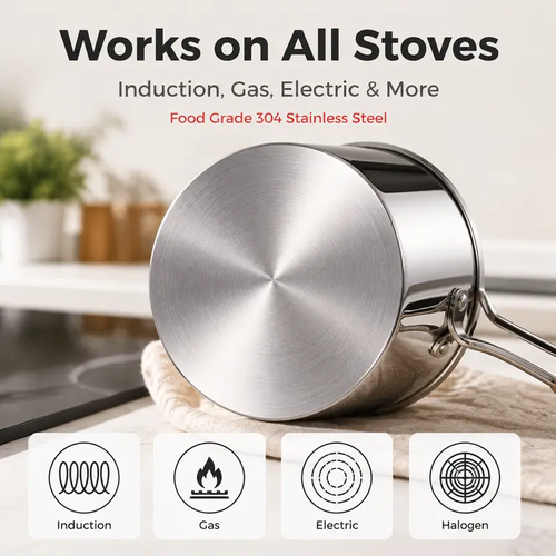 3Pcs Stainless Steel Small Compact Countertop Deep Fryer Set