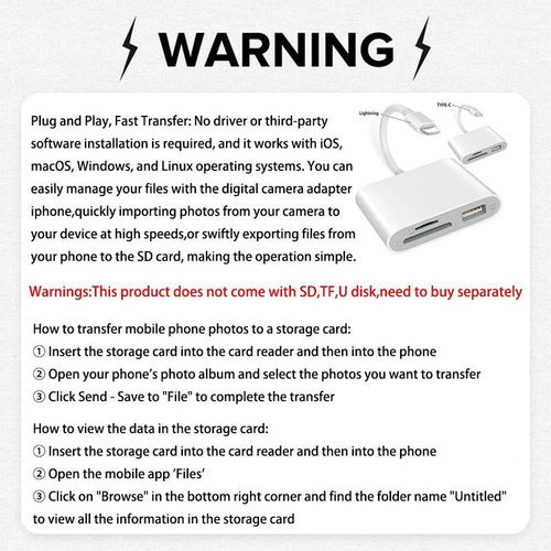 SD Card Reader OTG Adapter for iPhone