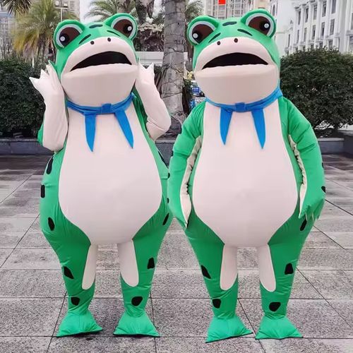 Desenhos animados engraçados adulto traje de sapo inflável mascote traje de role-playing entrega em casa contra reembolso