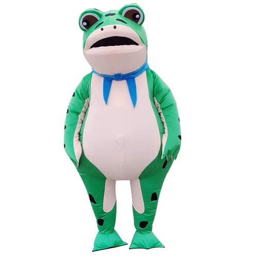 Desenhos animados engraçados adulto traje de sapo inflável mascote traje de role-playing entrega em casa contra reembolso